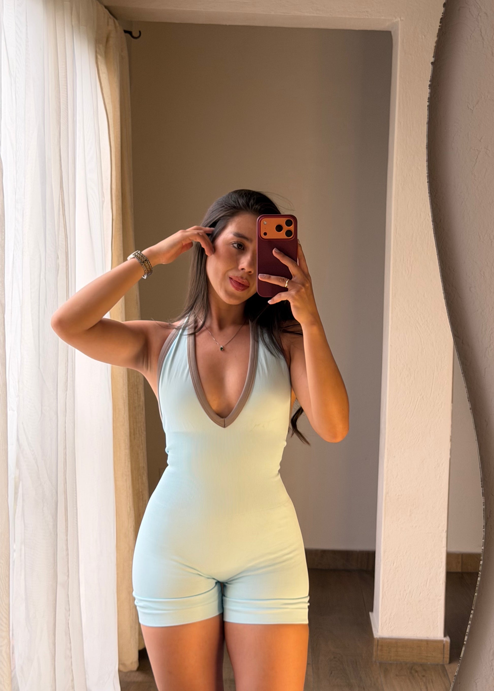 Enterizo Halter Premium - Azul bebé