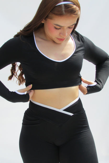 Set Lineas Leggins Negro